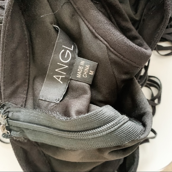 Black Angl Fringe Dress, M - Picture 7 of 8